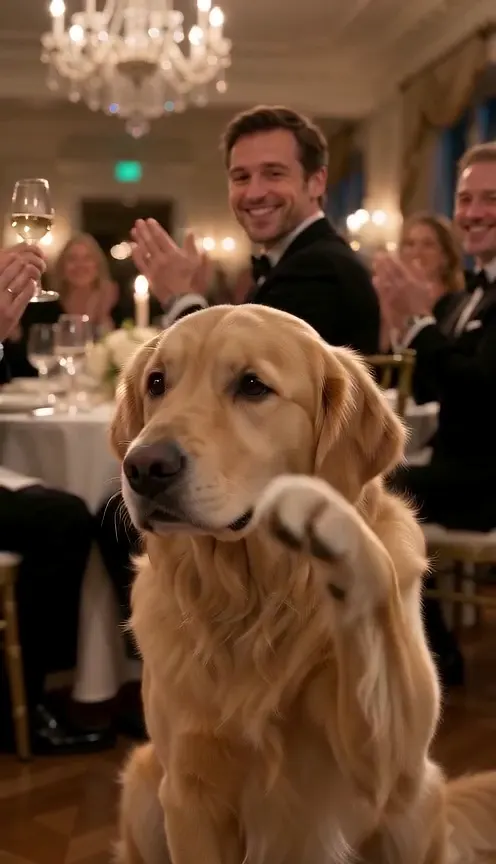 Burning Bridges AI video starring a golden retriever that lifts a paw to its eyes