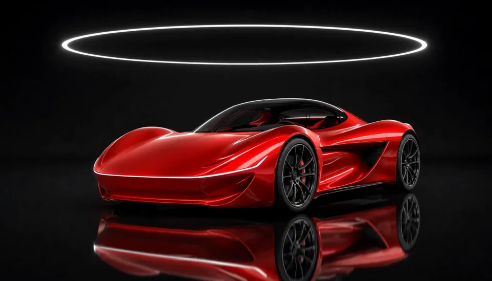 A gentle camera orbit around this concept car.
